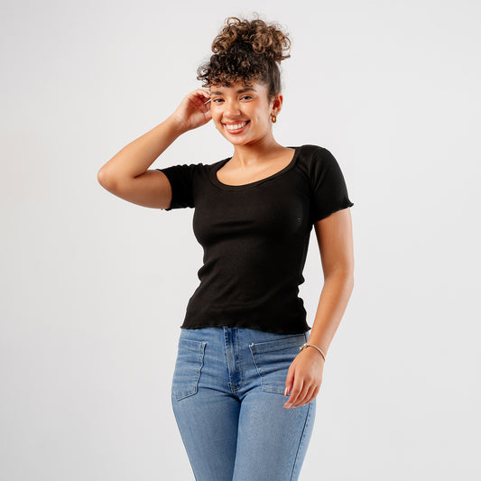 Polo Básico con manga rib Abril