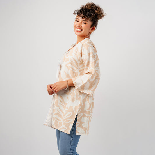 Capa larga Lino estilo Kimono