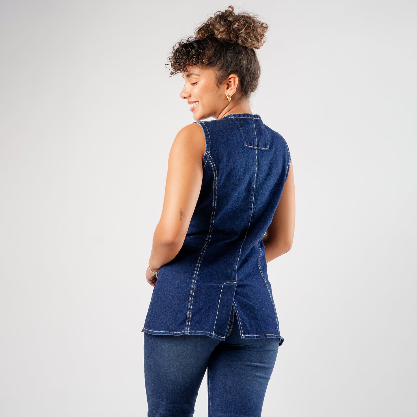 Chaleco Denim Largo sin mangas