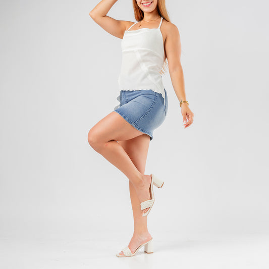 Falda Denim Clásica Semi stretch Chloe