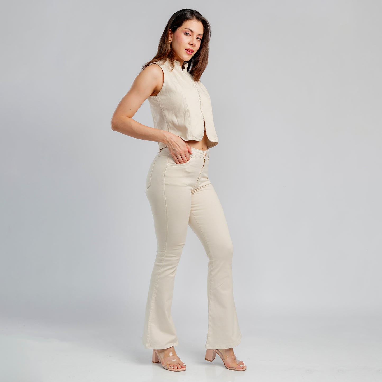 Jean Flare acampanado Drill