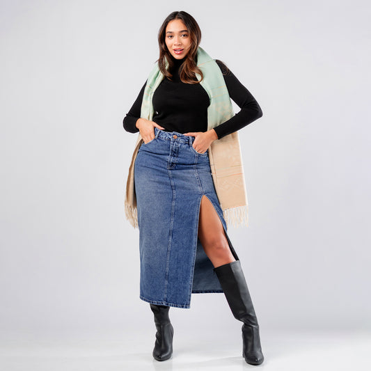 Maxi Falda Casual Denim