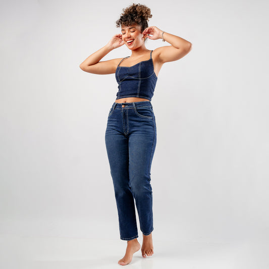 Jean Mom Noah tiro alto