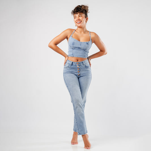 Jean Mom Noah tiro alto