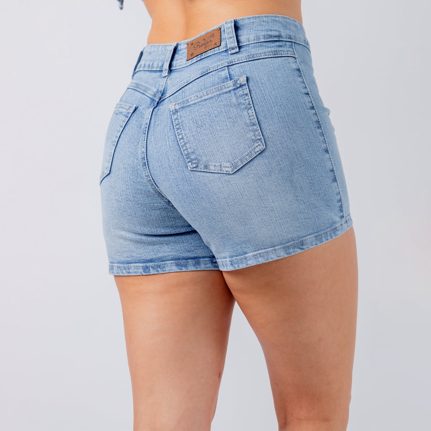 Set Chaleco Jean y Short Celeste