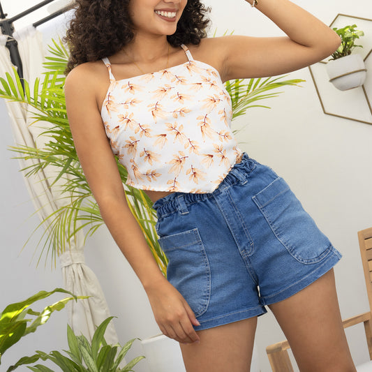 Short Denim Cintura Elástica