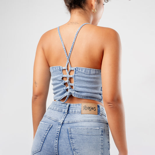 Top Tirante sin manga Lea denim