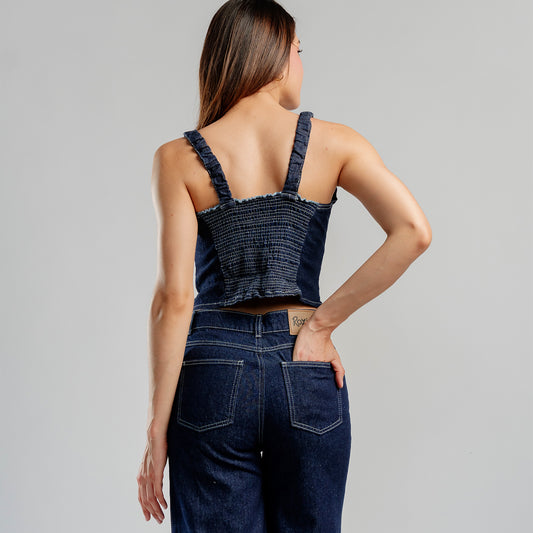 Top Denim Con Botones