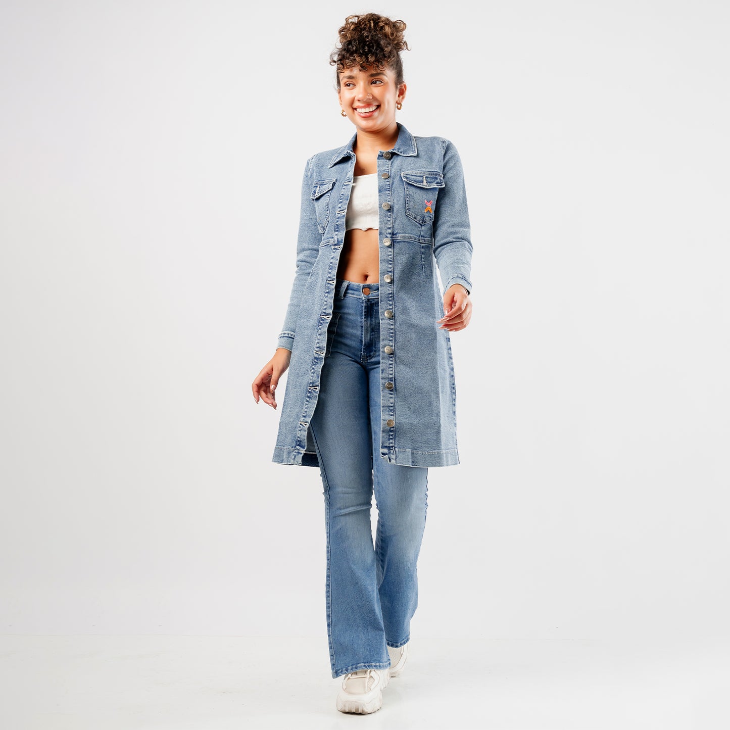 Vestido Saco Denim Leonor Manga Larga