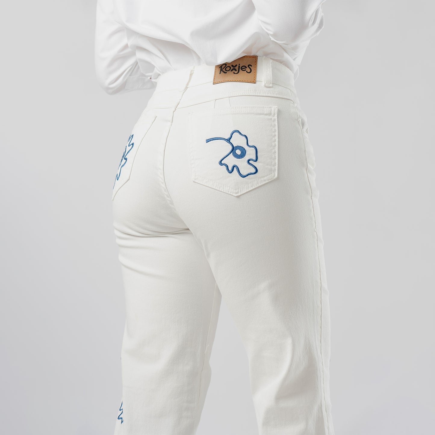 Jean Wide Leg Drill Bordado