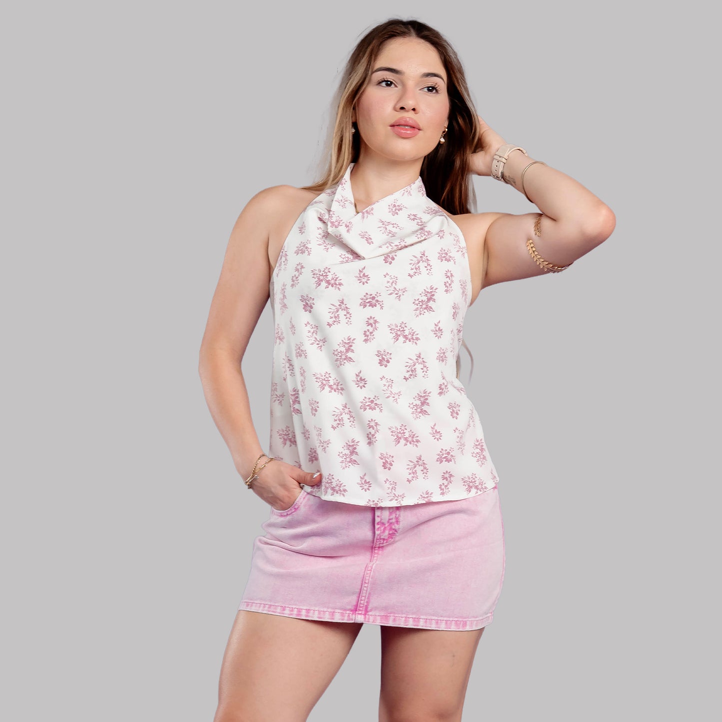 Blusa Satin Drapeado