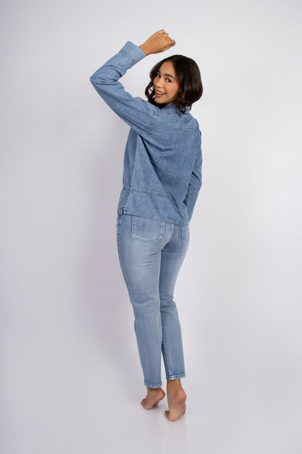 Blusa Aira Denim Ligero Mujer Roxjes