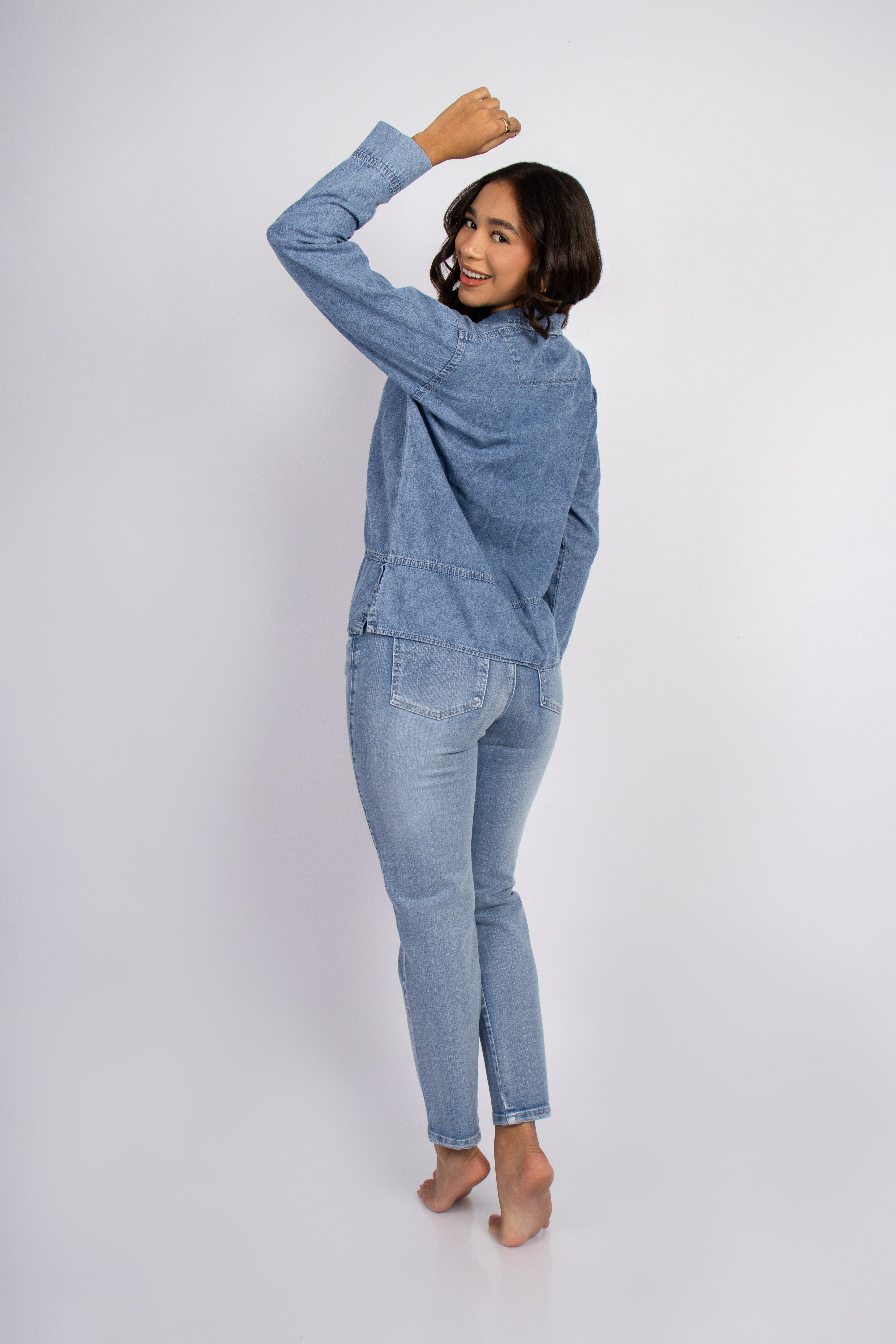 Blusa Aira Denim Ligero Mujer Roxjes