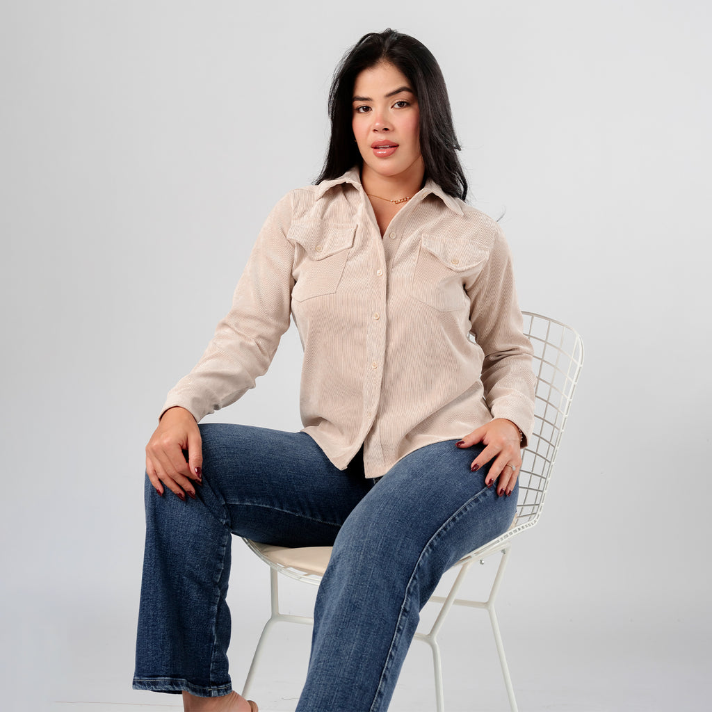 Blusa Corduroy Samy Manga Larga