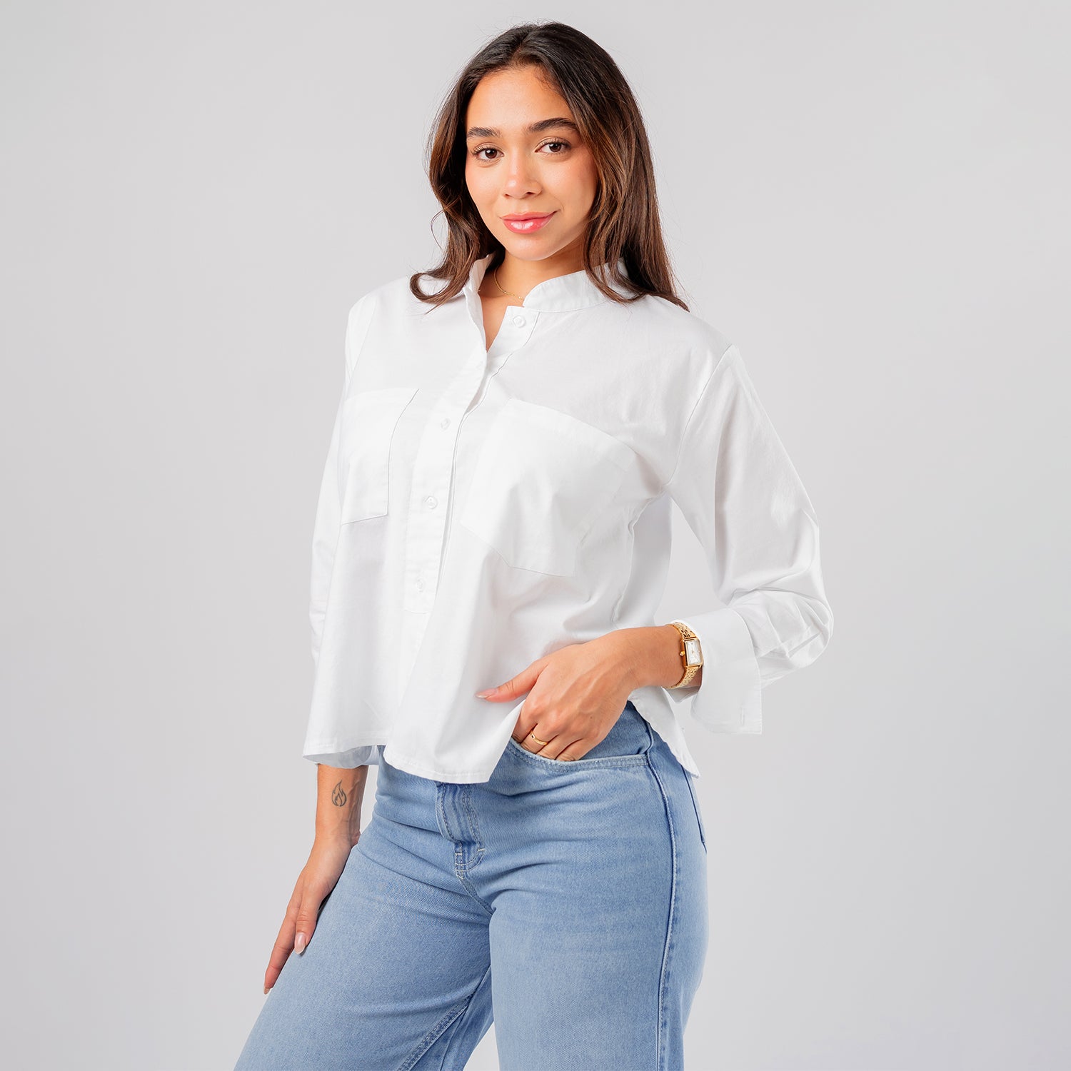 Blusa Manga Larga Algodón