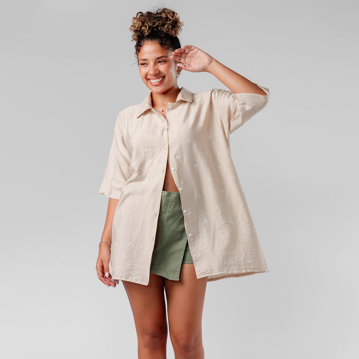 Camison en Lino Bordado Oversize