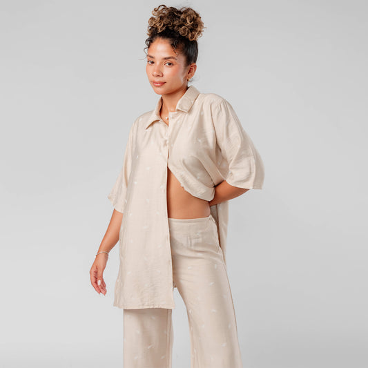 Camison en Lino Bordado Oversize