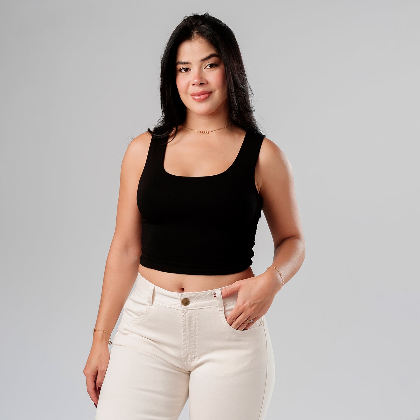 Crop Top Básico Cathy Negro