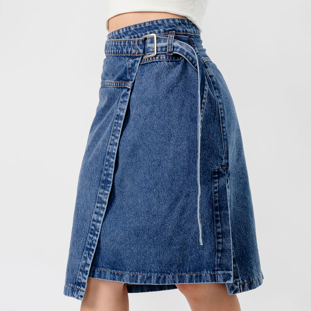 Falda Midi Napoleón Azul