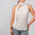Blusa Greta Cuello Halter Asimétrico Polka Dots