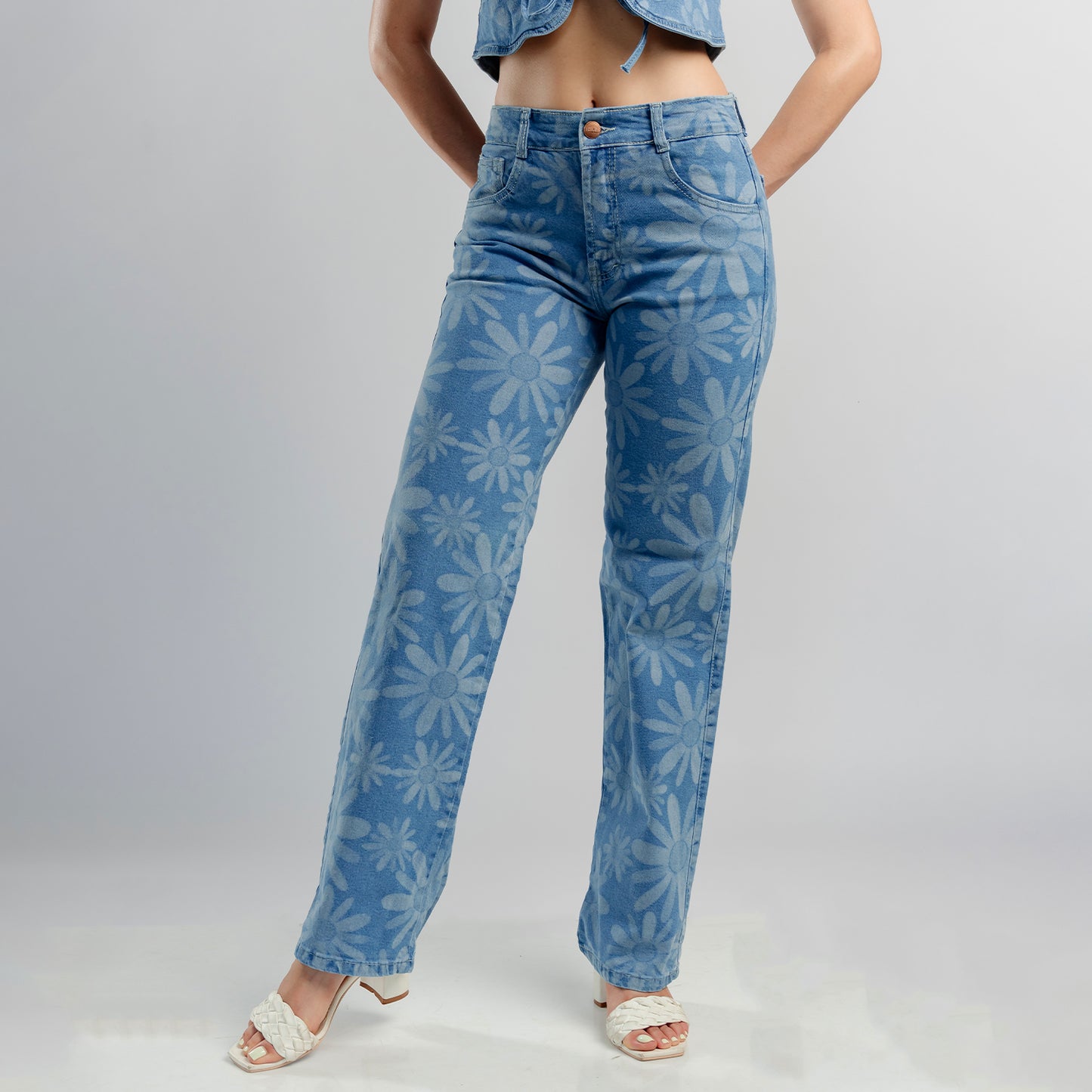 Jean Wide Leg Laser Girasol