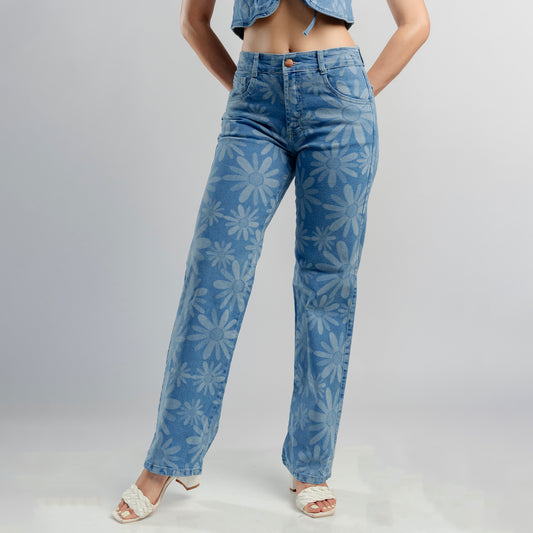 Jean Wide Leg Laser Girasol