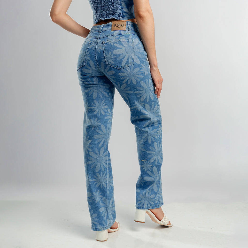 Jean Wide Leg Laser Girasol