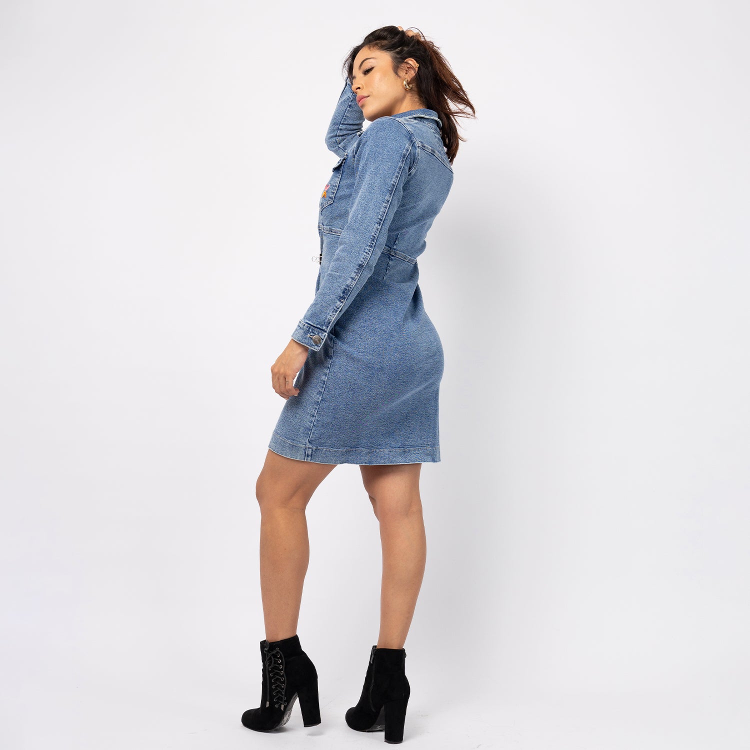 Vestido Saco Denim Leonor Manga Larga
