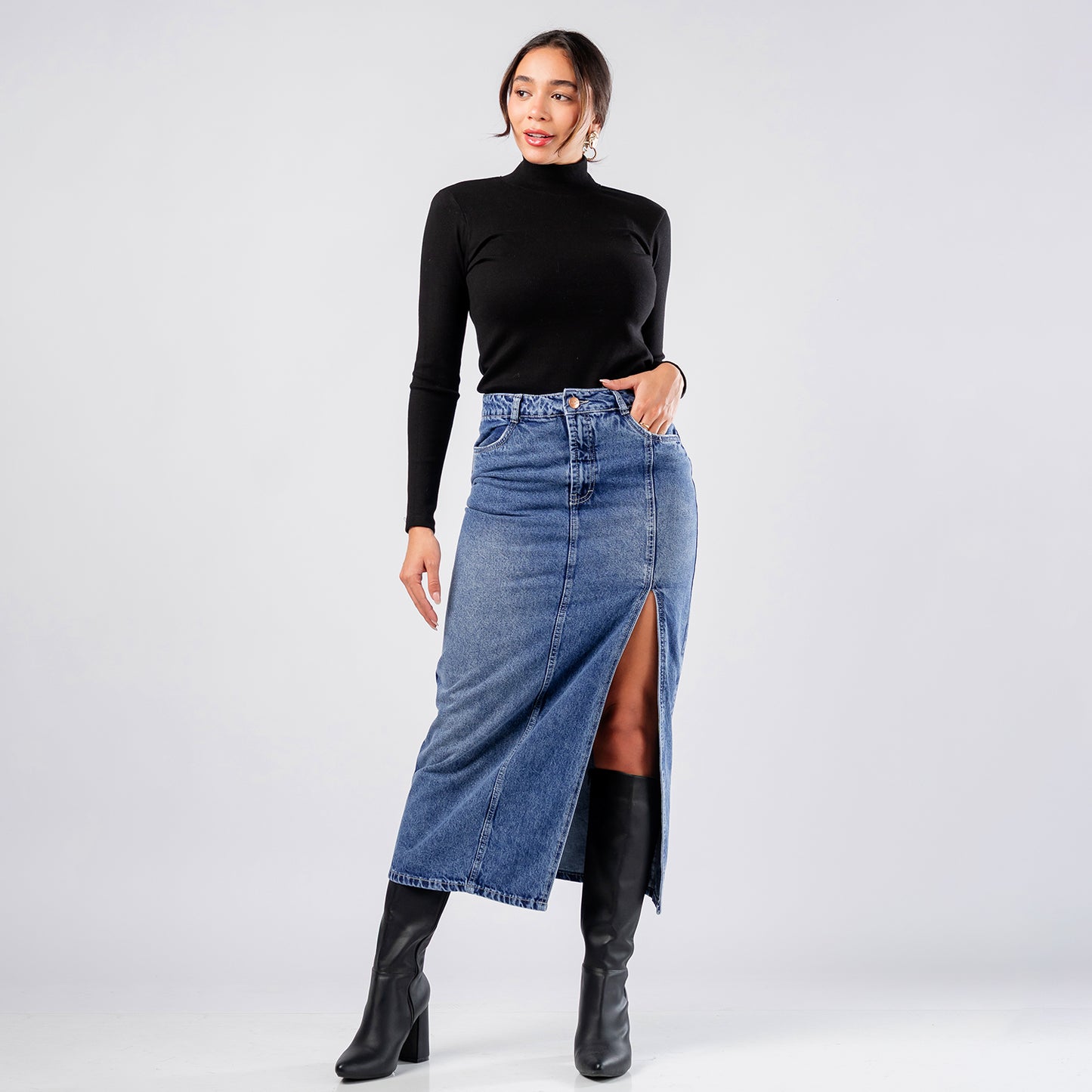 Maxi Falda Casual Denim