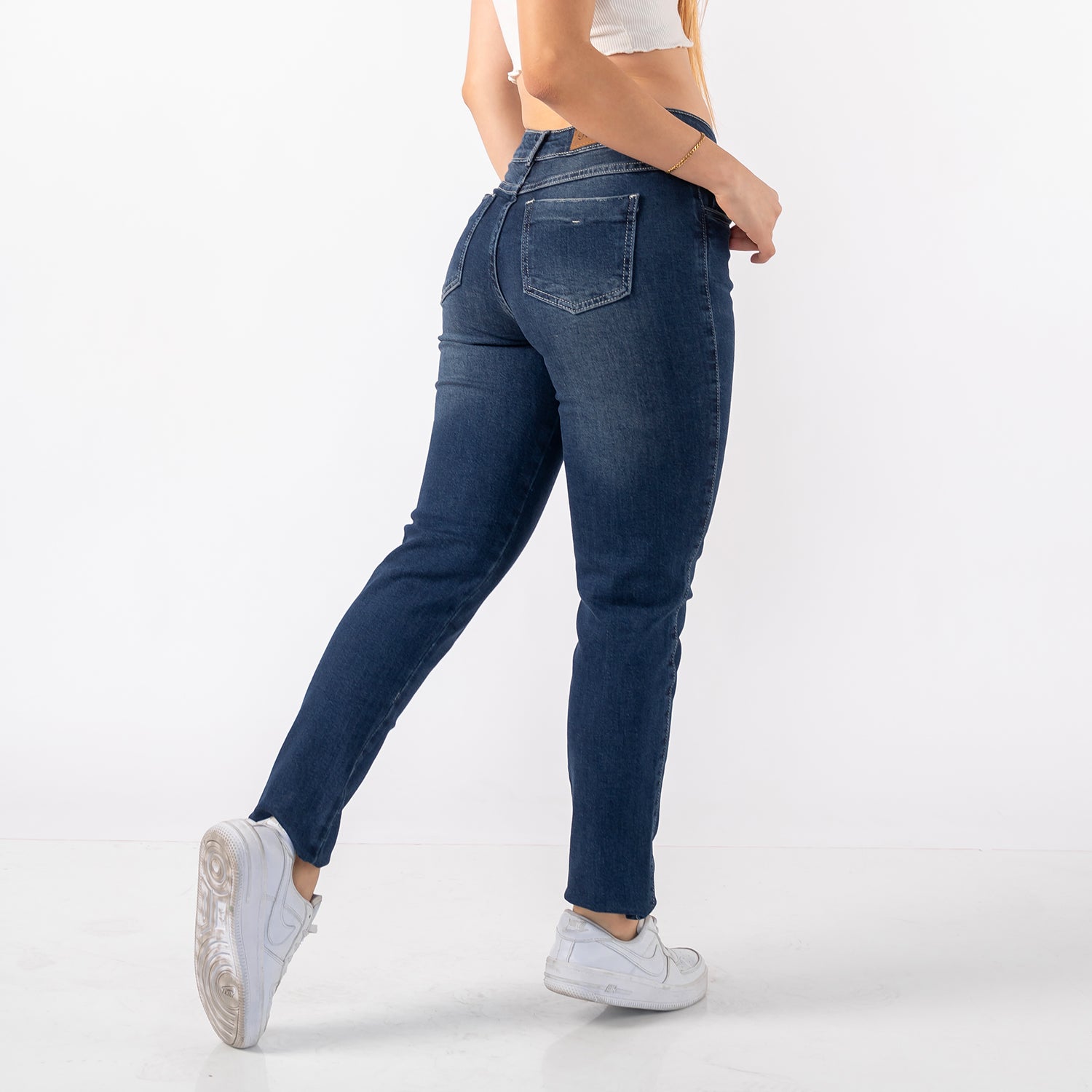 Jean Mom Amy Algodón