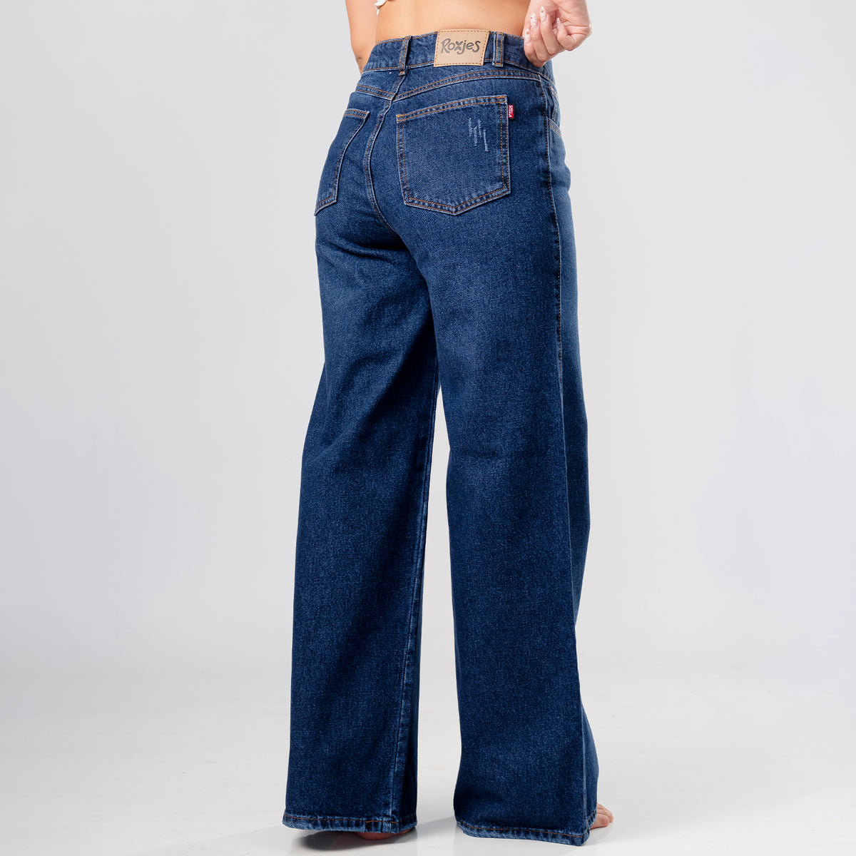 Pantalón Denim Palazo Cielo Clásico Azul