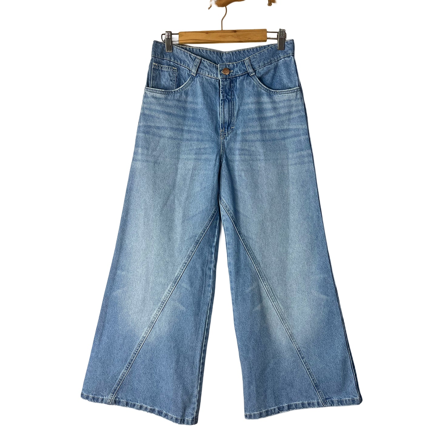 Pantalon Denim Palazzo Algodon