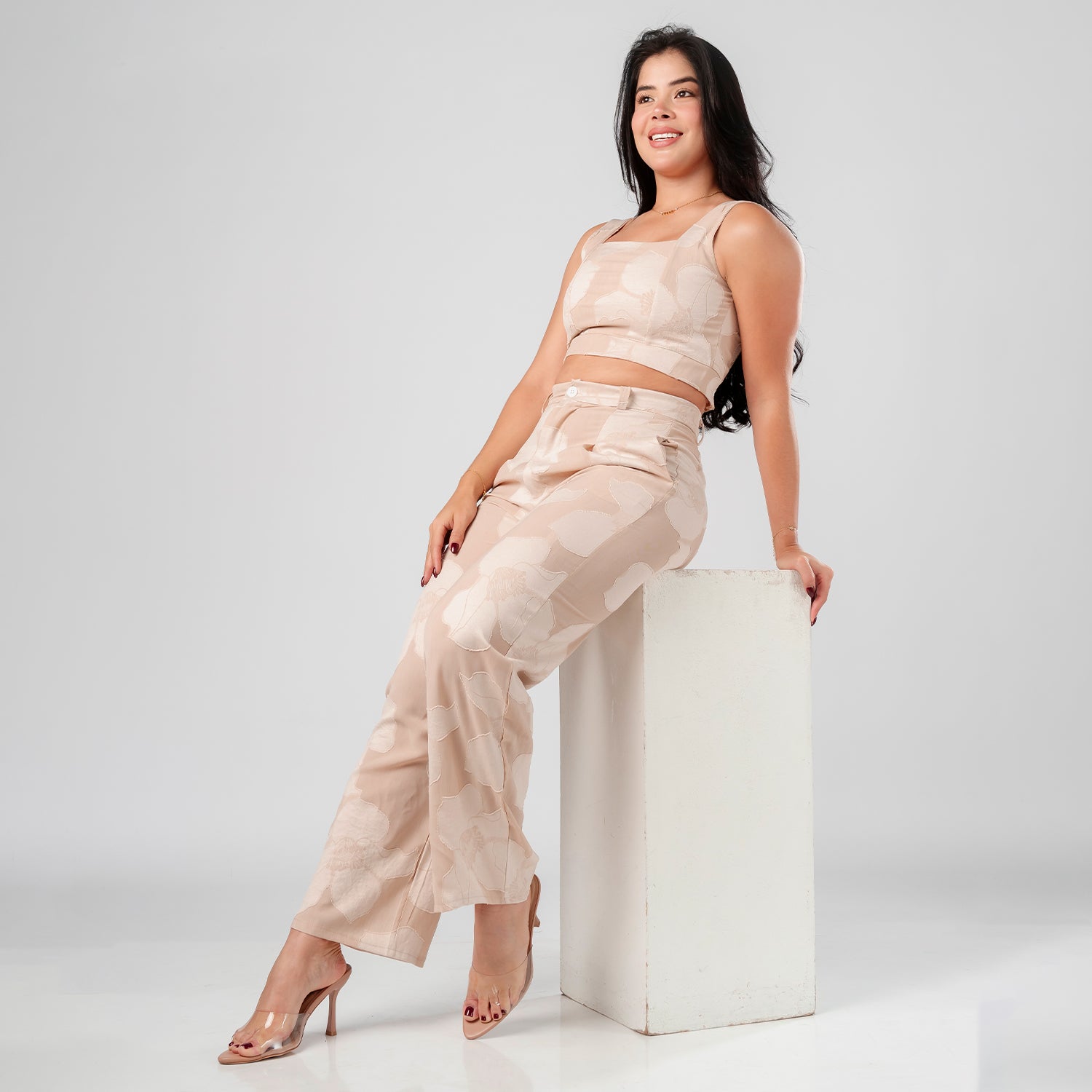 Pantalon Lino Labrado Aura