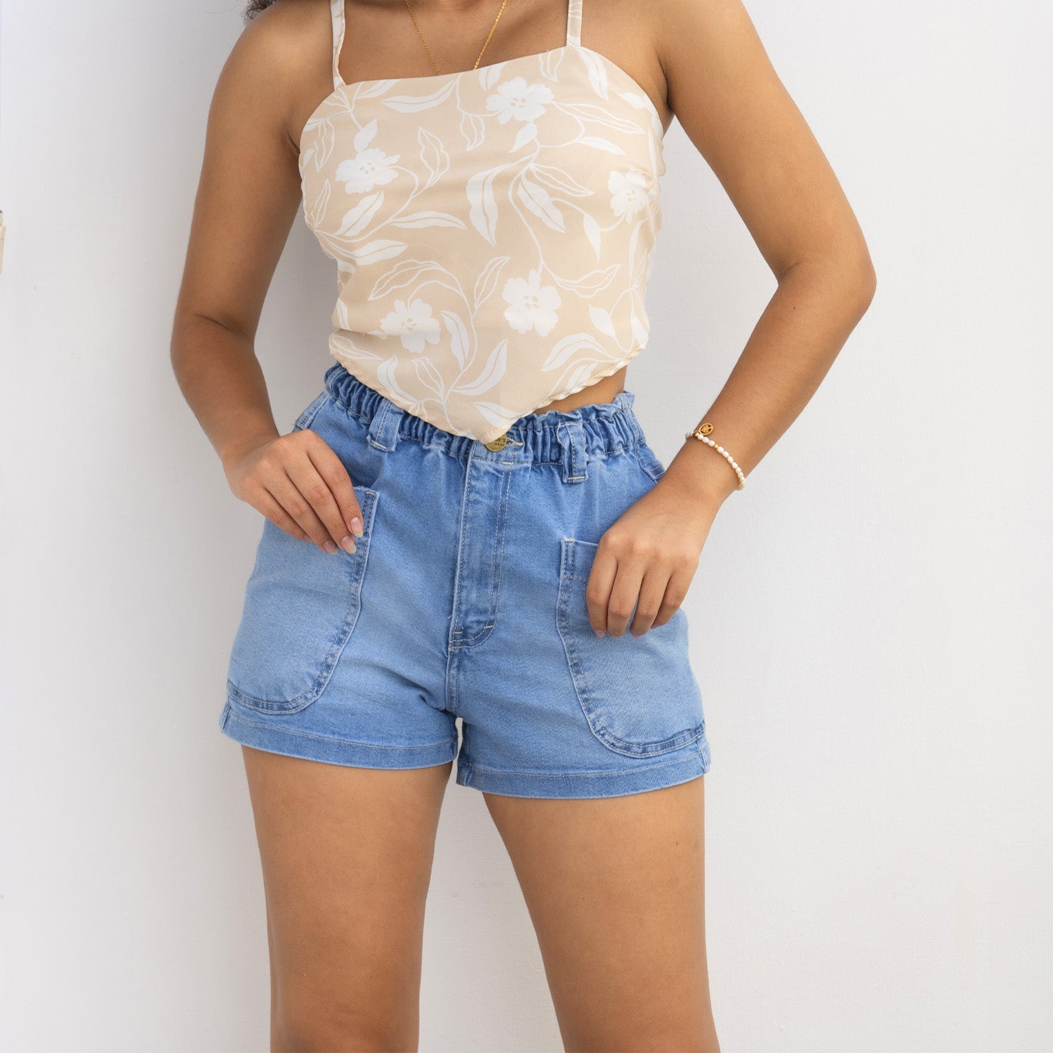 Short Denim Cintura Elástica