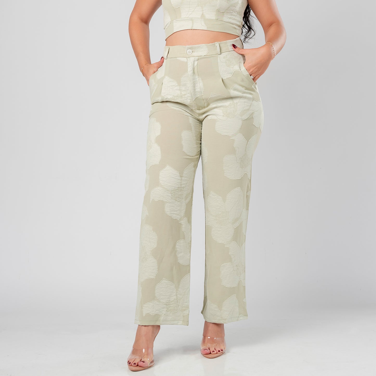 Pantalon Lino Labrado Aura