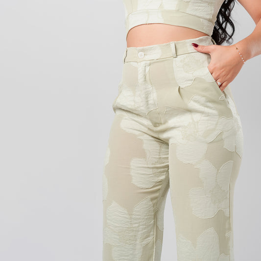 Pantalon Lino Labrado Aura