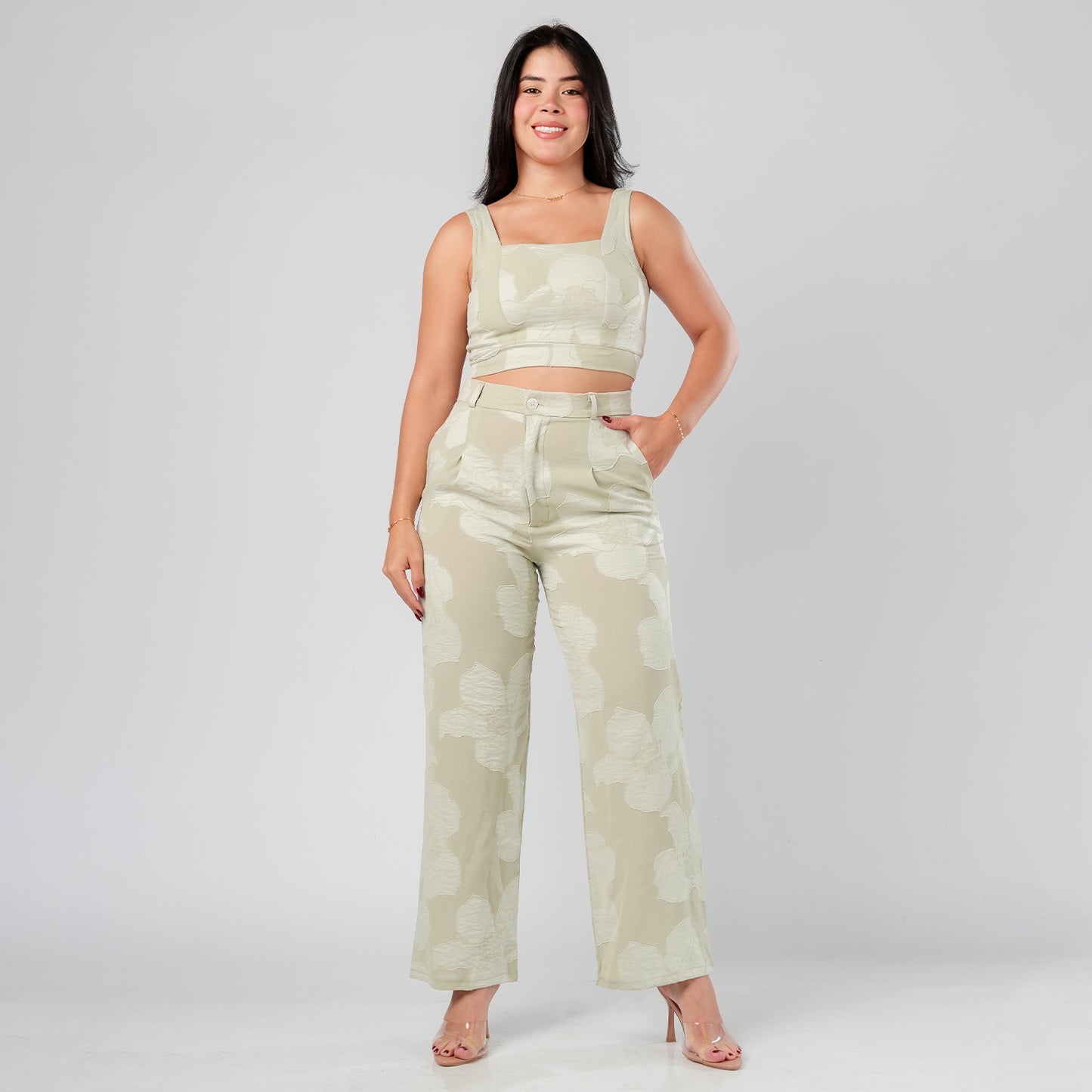 Pantalon Lino Labrado Aura