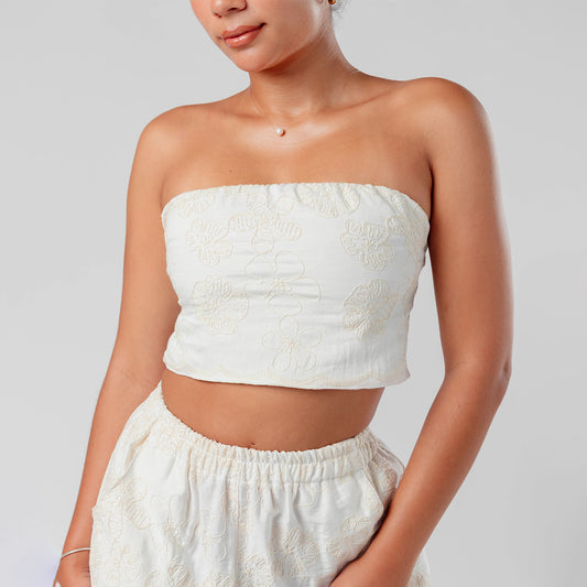 Top Strapless Broderie