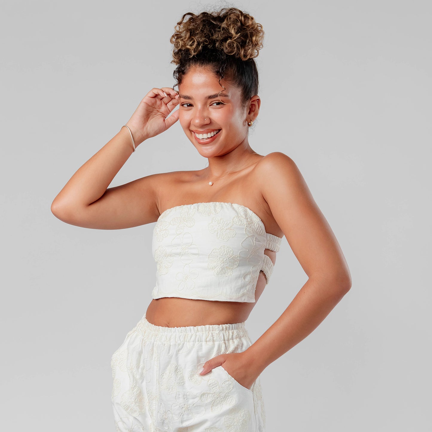 Top Strapless Broderie