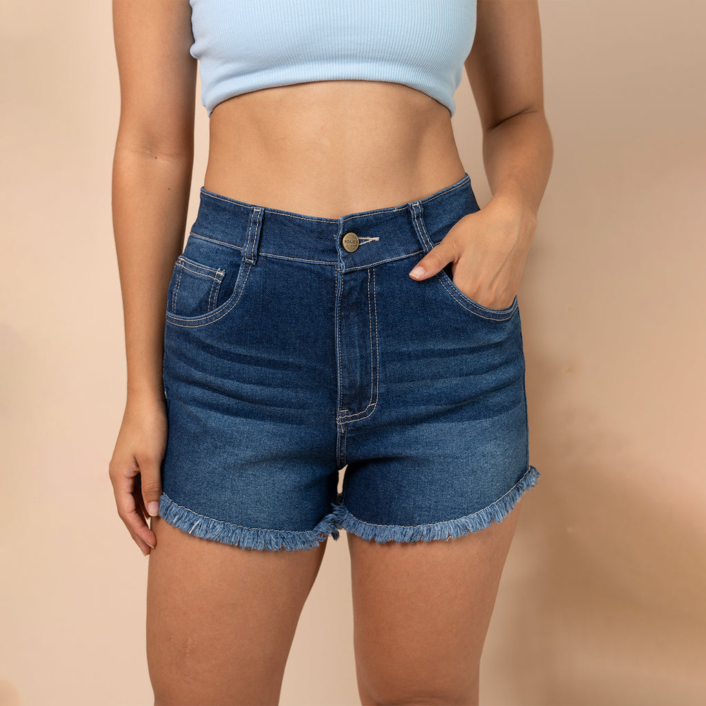 Short Denim Velis Rigido Basta Deshilachada