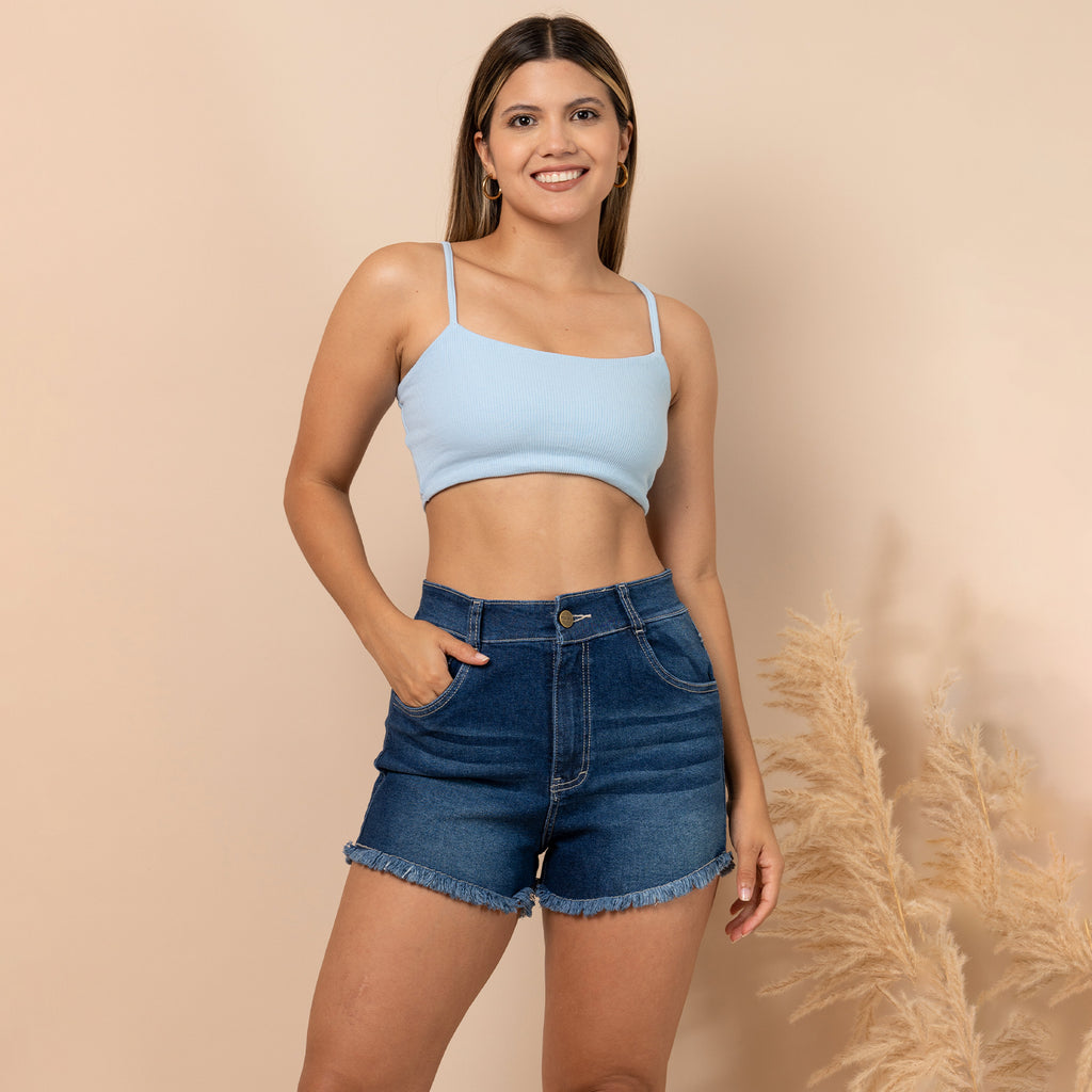 Short Denim Velis Rigido Basta Deshilachada