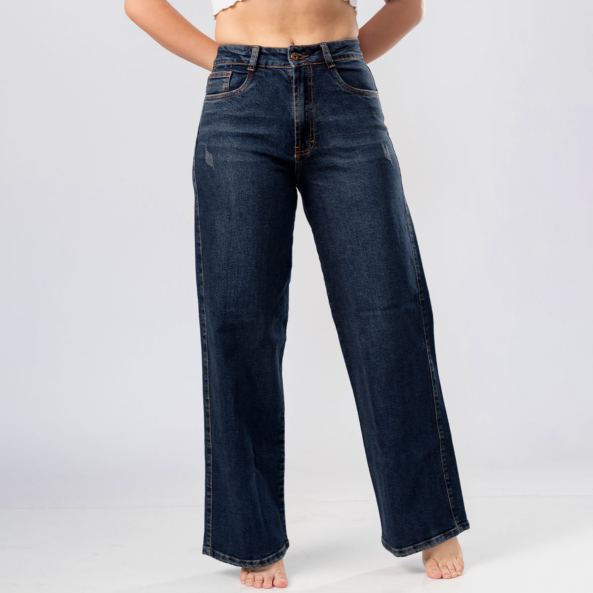 Wide Leg Noelia Pantalon Denim Azul Oscuro