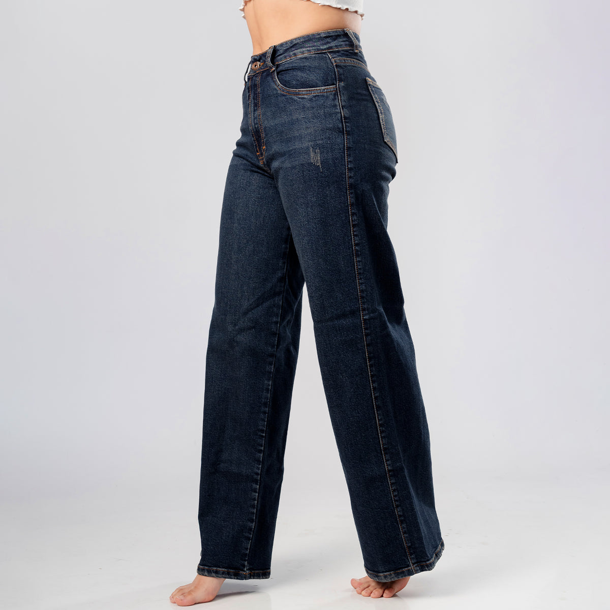Wide Leg Noelia Pantalon Denim Azul Oscuro
