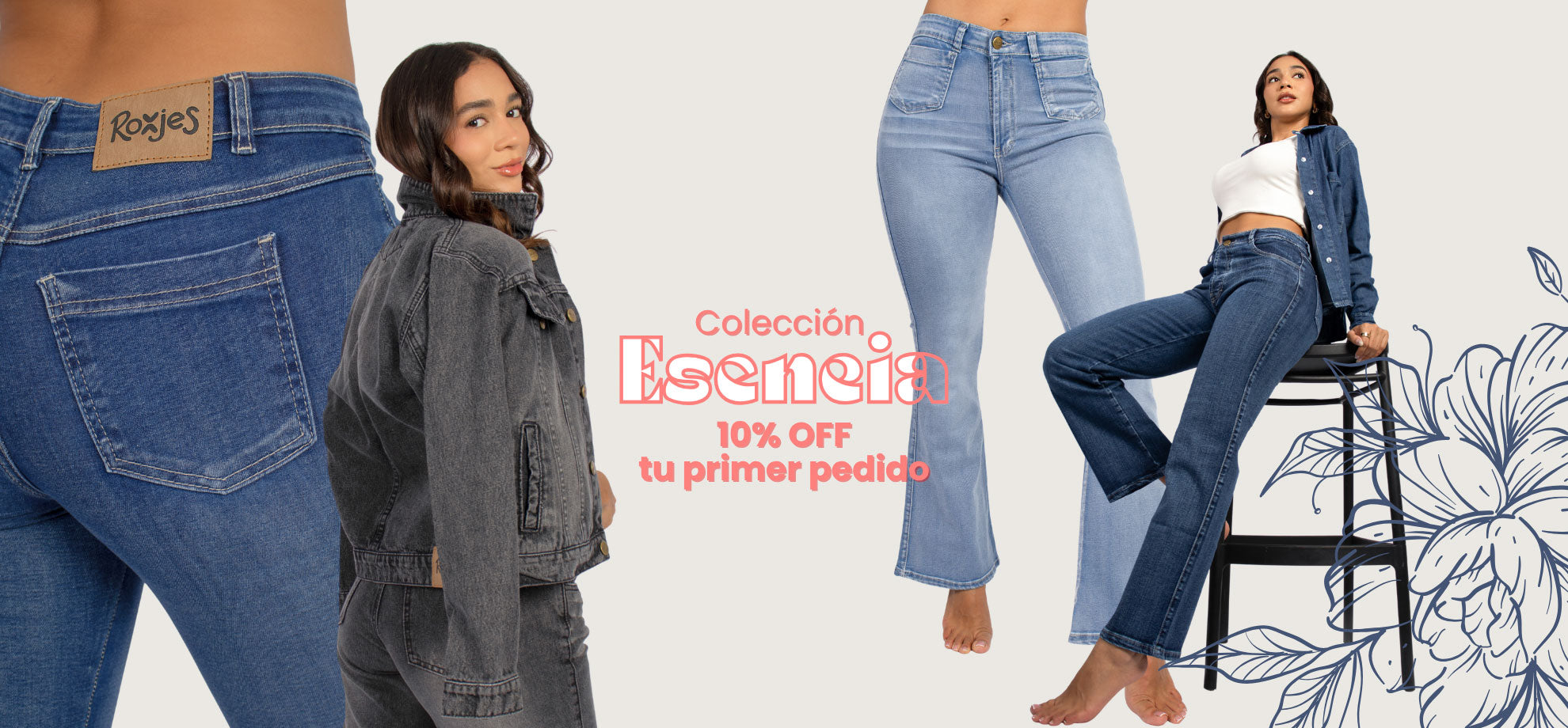 Pantalones jeans para mujer ROXJES - Colección Esencia - 10% off en tu primer pedido